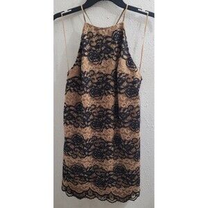 H By Halston NWT Black And Champagne Cocktail Dress, Size 6 MSRP $149
